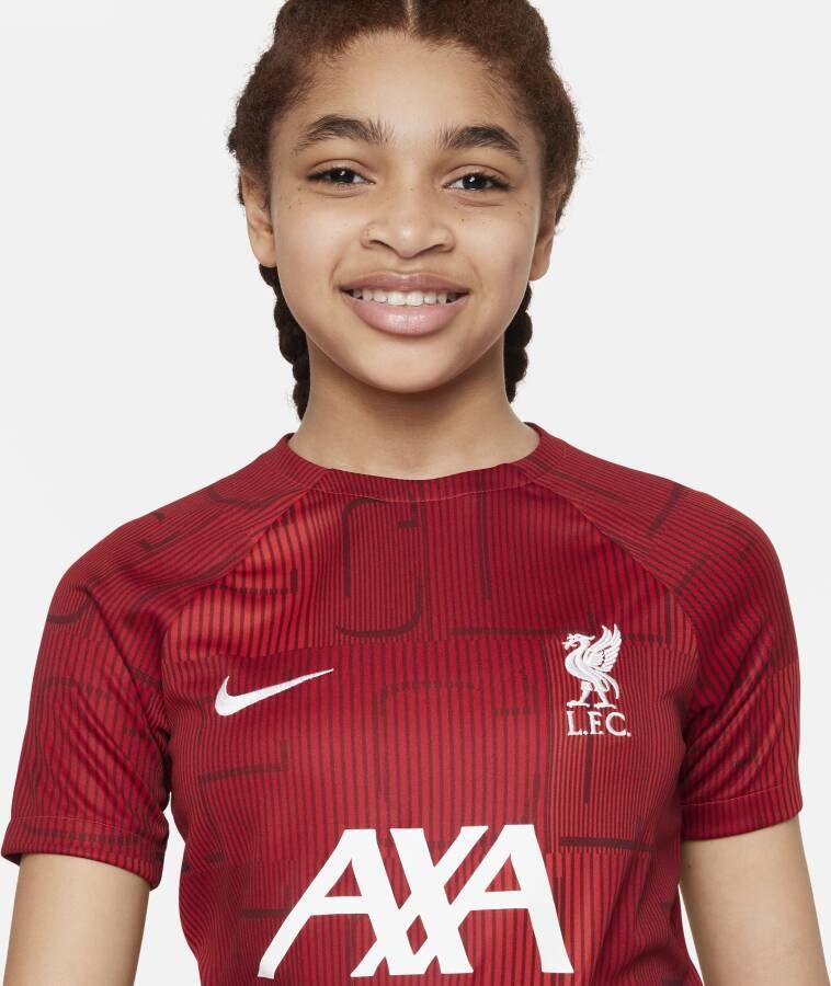 Nike Liverpool FC Academy Pro warming-uptop met Dri-FIT voor kids Rood