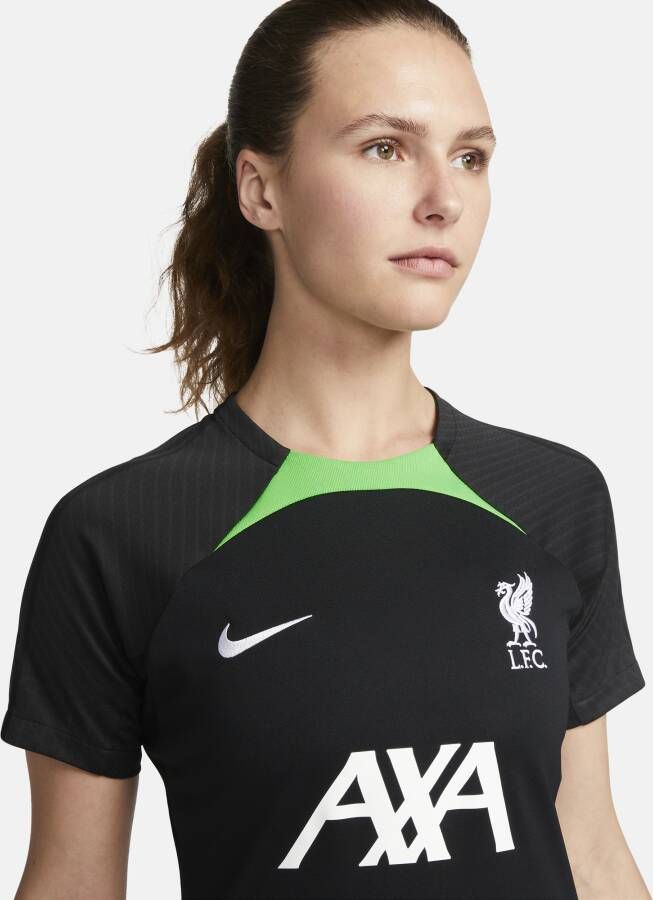 Nike Liverpool FC Strike Dri-FIT knit voetbaltop voor dames Zwart