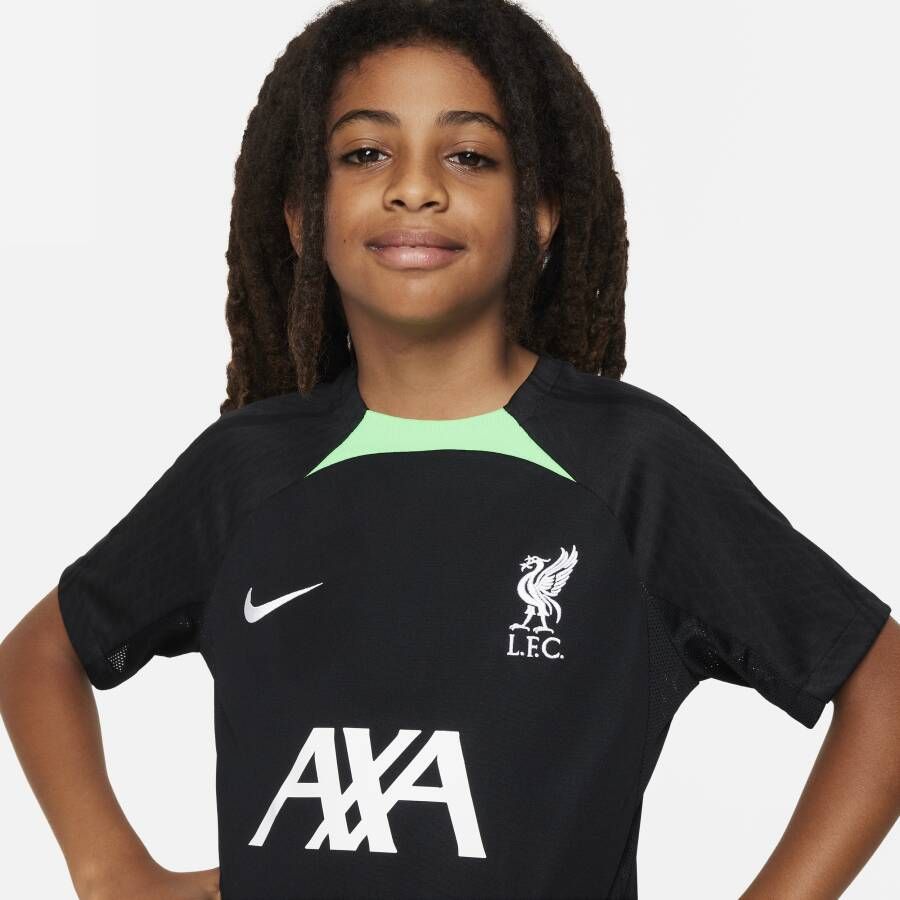 Nike Liverpool FC Strike Dri-FIT knit voetbaltop voor kids Zwart