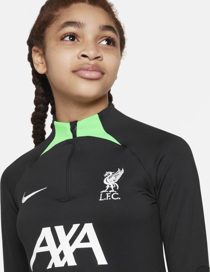 Nike Liverpool FC Strike Dri-FIT knit voetbaltrainingstop voor kids Zwart