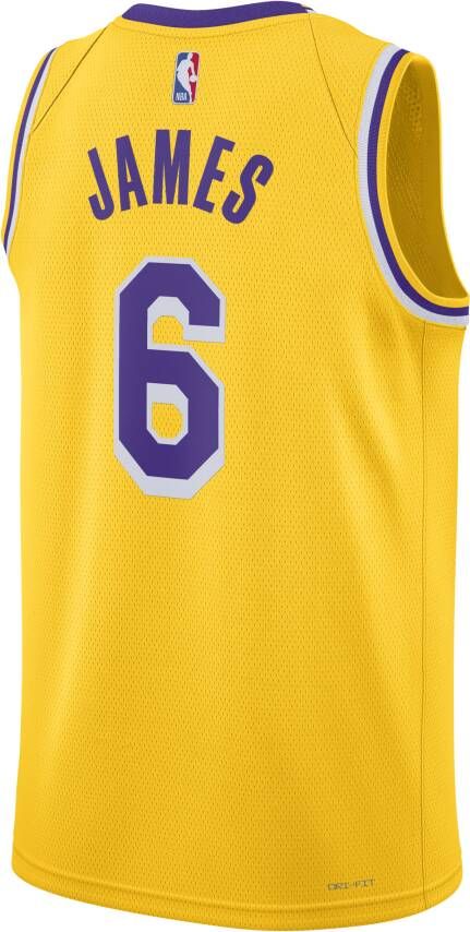 Nike Los Angeles Lakers Icon Edition 2022 23 Dri-FIT Swingman NBA-jersey voor heren Geel