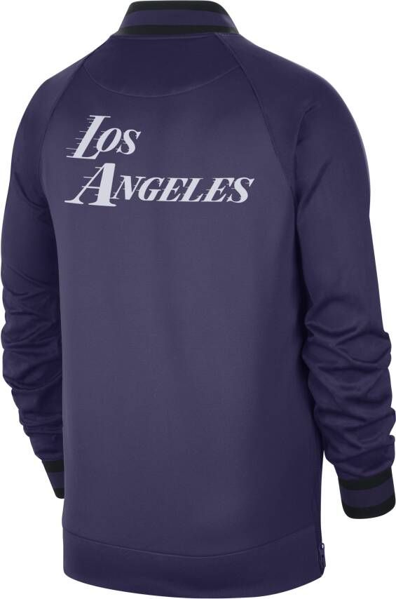 Nike Los Angeles Lakers Showtime City Edition Dri-FIT NBA-herenjack met lange mouwen Paars