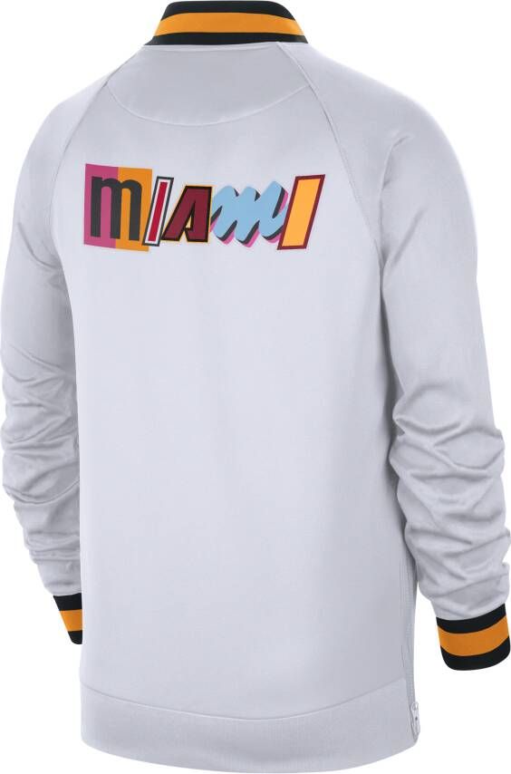 Nike Miami Heat Showtime City Edition Dri-FIT NBA-herenjack met lange mouwen Wit