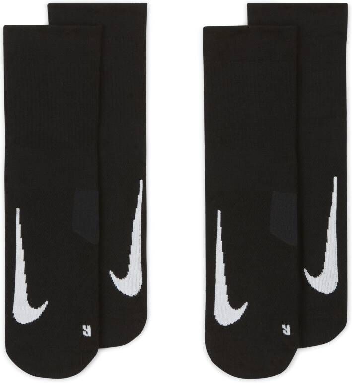 Nike Multiplier hardloopenkelsokken (2 paar) Zwart