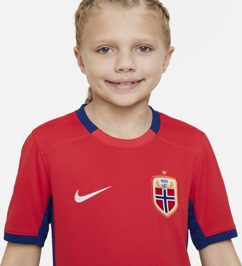 Nike Noorwegen 2023 Stadium Thuis Dri-FIT voetbalshirt voor kids Rood