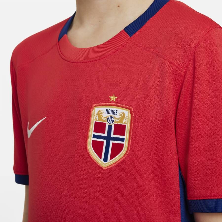 Nike Noorwegen 2023 Stadium Thuis Dri-FIT voetbalshirt voor kids Rood