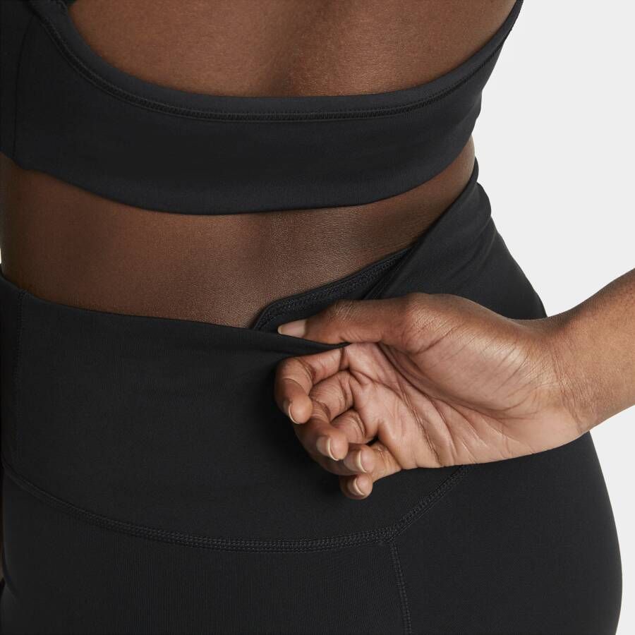 Nike One 7 8-legging met halfhoge taille en mesh vlakken voor dames Zwart