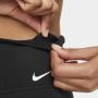 Nike One bikeshorts met halfhoge taille voor dames (18 cm) Zwart - Thumbnail 4