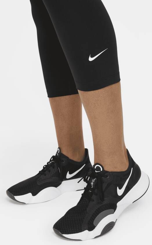 Nike One Caprilegging met halfhoge taille voor dames Zwart