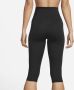 Nike One Caprilegging met hoge taille voor dames Zwart - Thumbnail 4