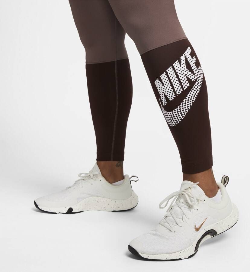 Nike One Danslegging met hoge taille voor dames Bruin