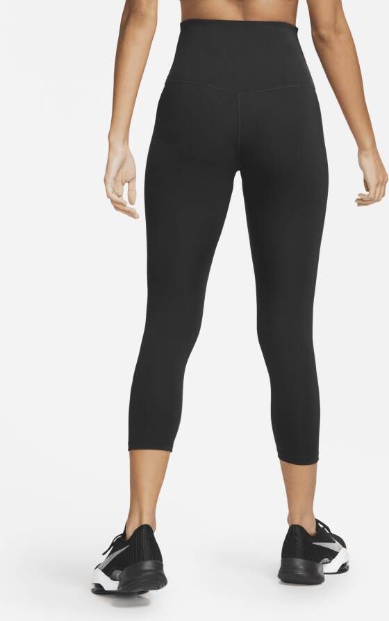 Nike One Korte legging met hoge taille voor dames Zwart