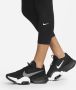 Nike One Korte legging met hoge taille voor dames Zwart - Thumbnail 4