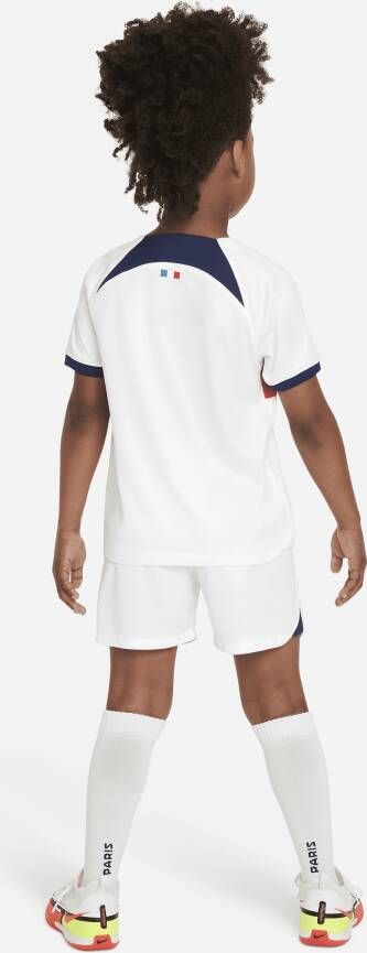 Nike Paris Saint-Germain 2023 24 Uit Dri-FIT driedelig tenue voor kleuters Wit