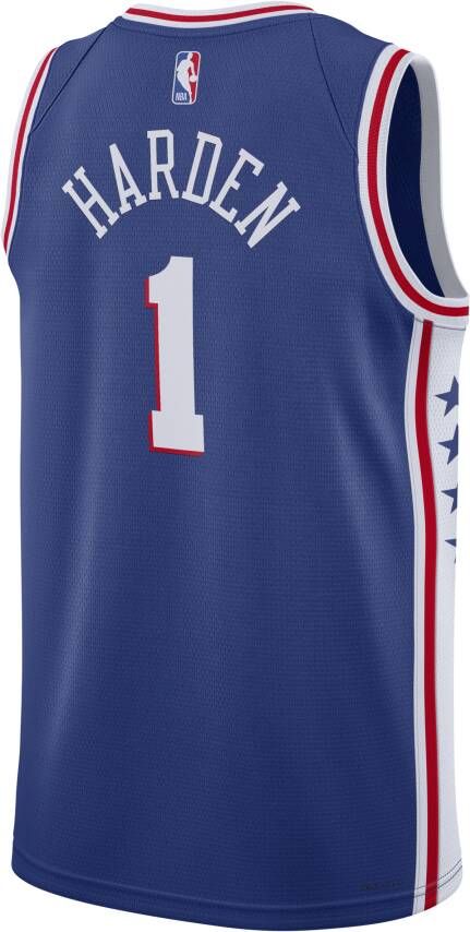 Nike Philadelphia 76ers Icon Edition 2022 23 Swingman NBA-jersey met Dri-FIT Blauw