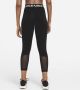 Nike Pro korte legging met mesh vlakken en halfhoge taille voor dames Zwart - Thumbnail 3