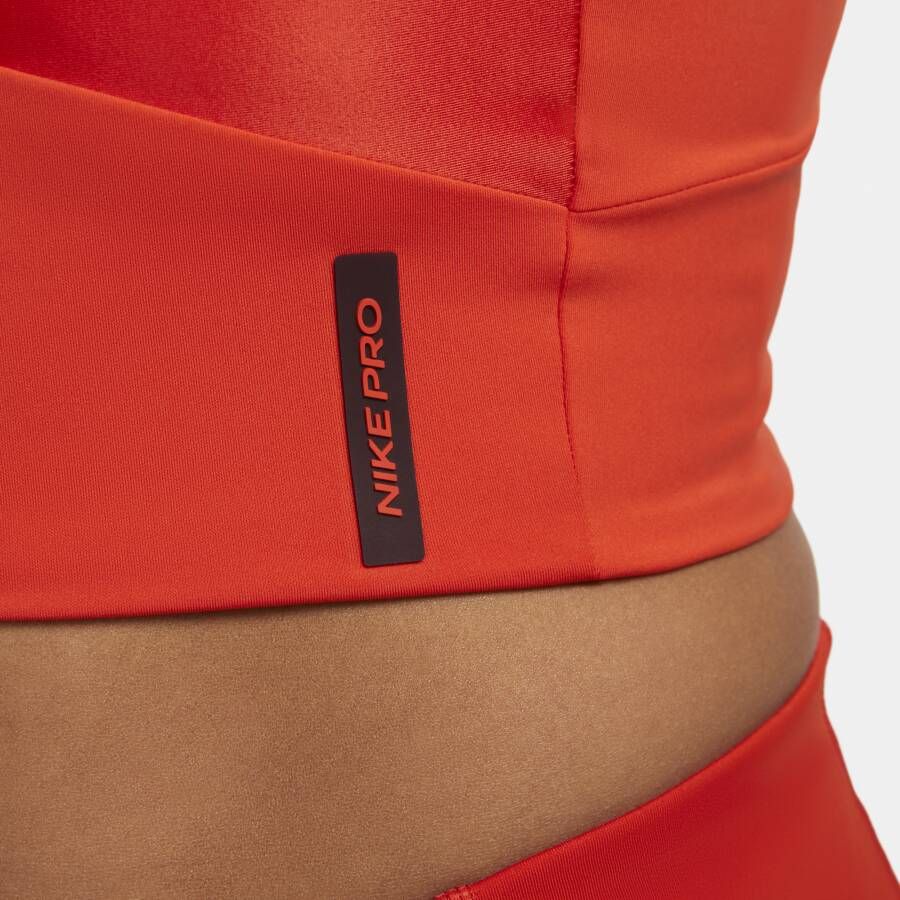 Nike Pro Dri-FIT cropped tanktop voor dames Rood