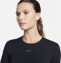 Nike Pro Dri-FIT croptop met lange mouwen voor dames Zwart - Thumbnail 3