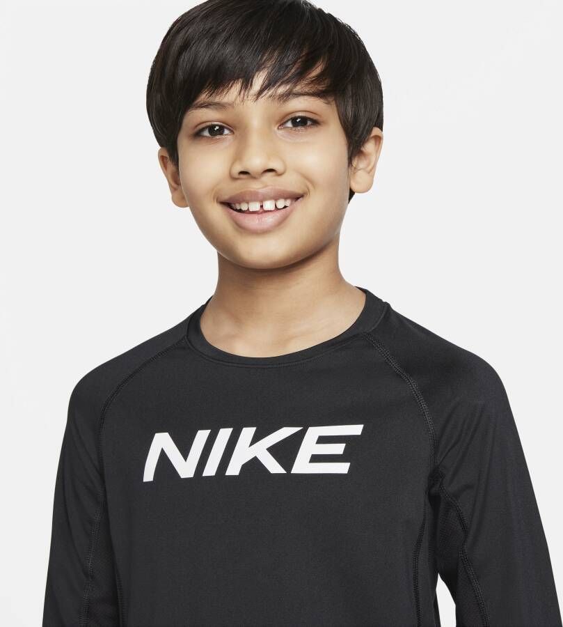 Nike Pro Dri-FIT Jongenstop met lange mouwen Zwart