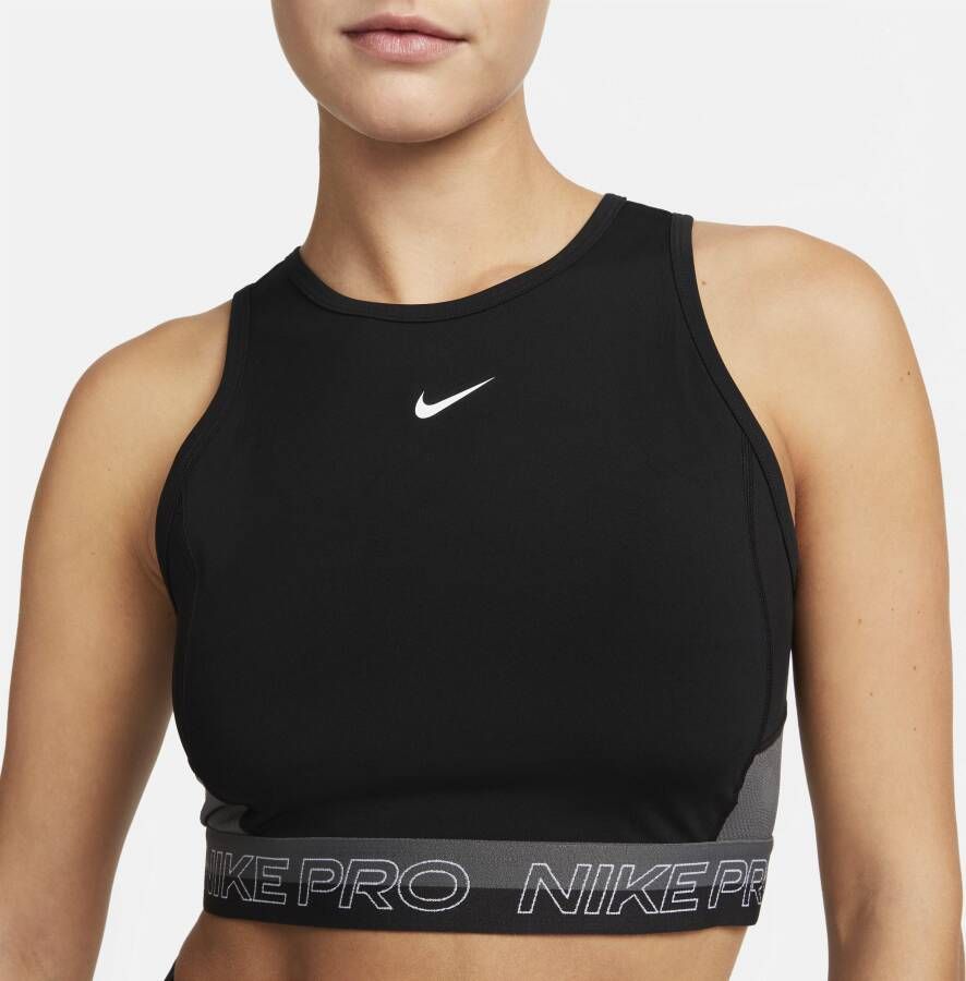 Nike Pro Dri-FIT Korte trainingstanktop voor dames Zwart