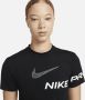 Nike Pro Dri-FIT Korte trainingstop met graphic en korte mouwen voor dames Zwart - Thumbnail 4