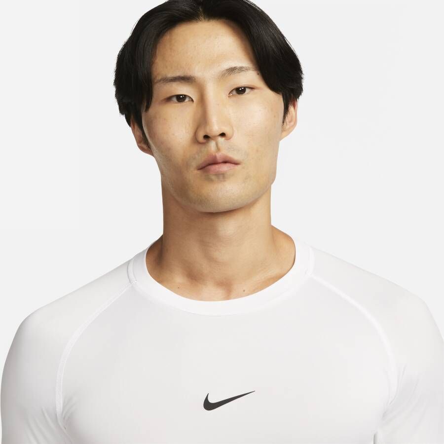Nike Pro Dri-FIT strakke fitnesstop met korte mouwen voor heren Wit