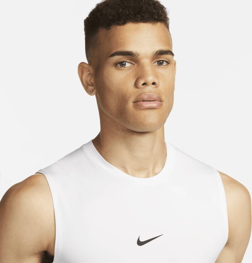 Nike Pro Dri-FIT strakke mouwloze fitnesstop voor heren Wit