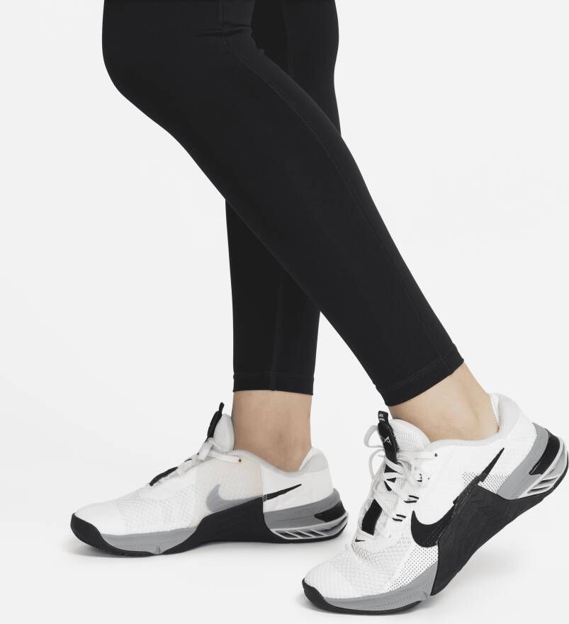 Nike Pro Lange trainingslegging met graphic en halfhoge taille voor dames Zwart