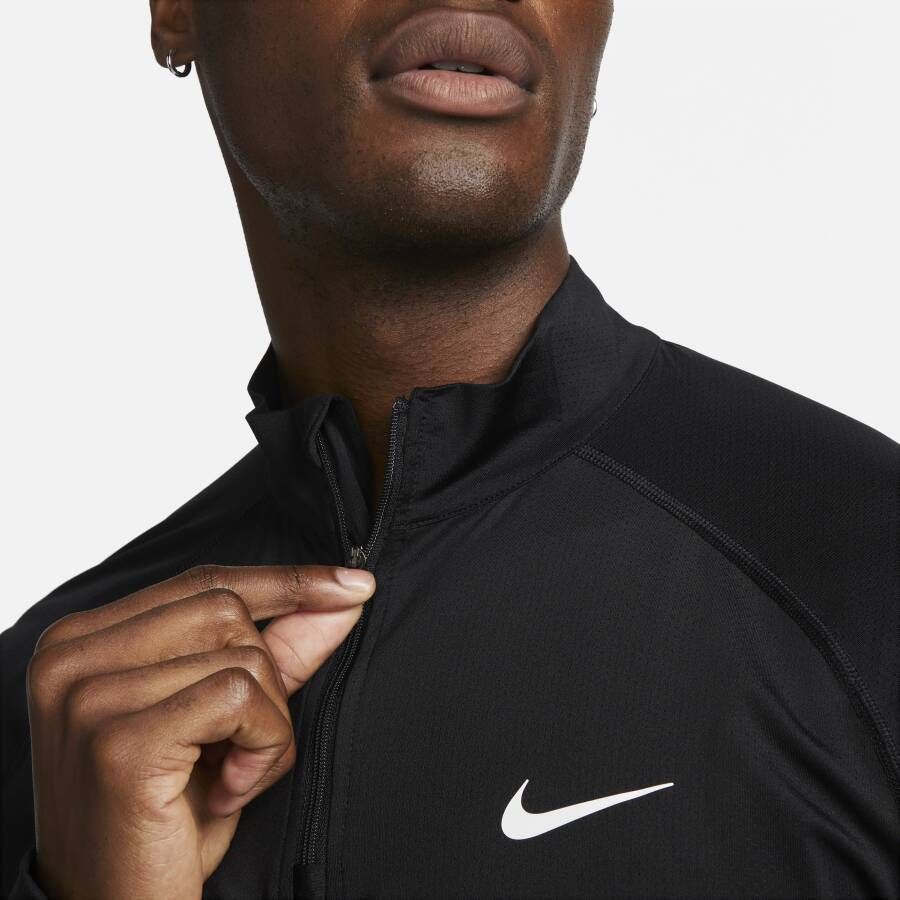 Nike Ready Dri-FIT fitnesstop met korte rits voor heren Zwart