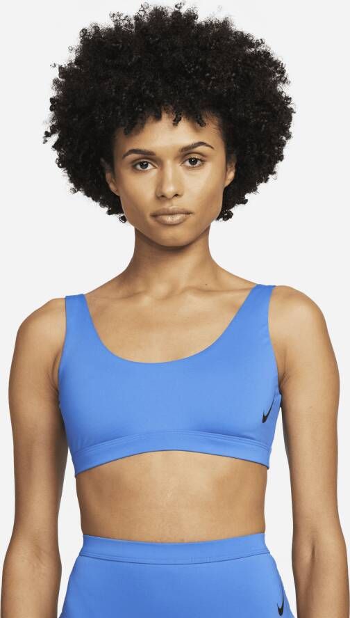 Nike Sneakerkini Bikinitop met diepe hals Blauw
