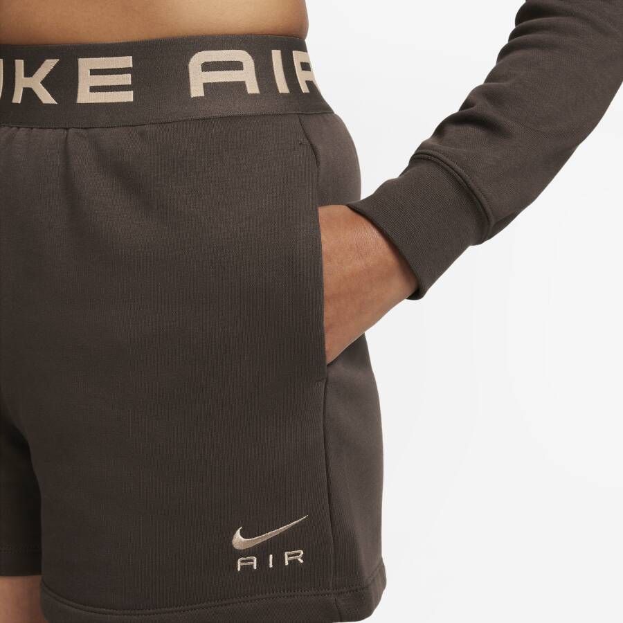 Nike Sportswear Air fleeceshorts met hoge taille voor dames Bruin