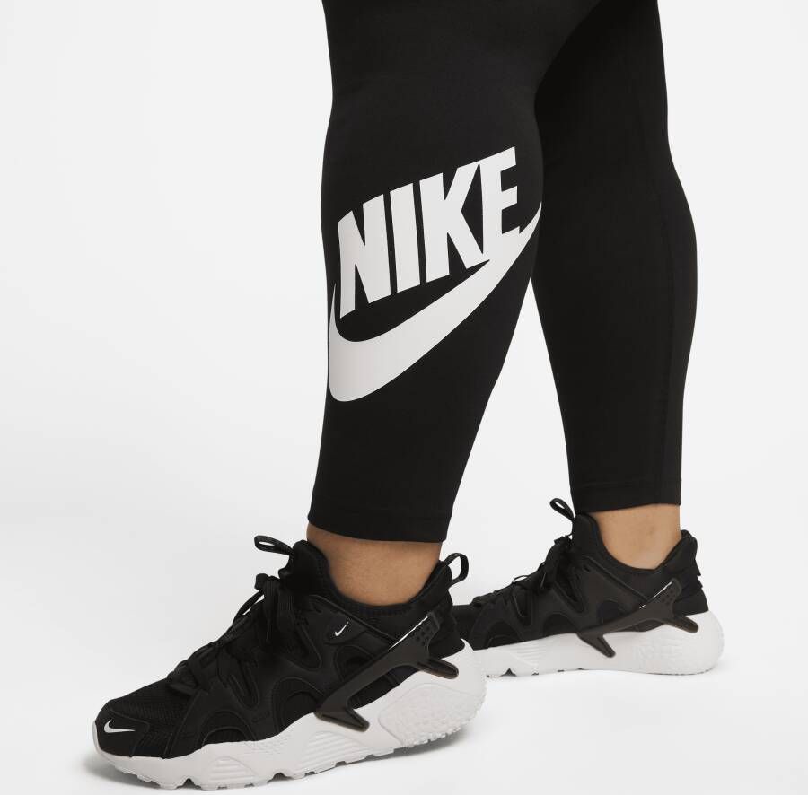 Nike Sportswear Classics legging met graphic en hoge taille voor dames (Plus Size) Zwart - Foto 2