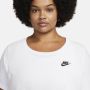 Nike Sportswear Club Essentials T-shirt voor dames (Plus Size) Wit - Thumbnail 4