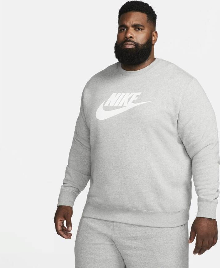 Nike Sportswear Club Fleece Herenshirt met ronde hals en graphic Grijs