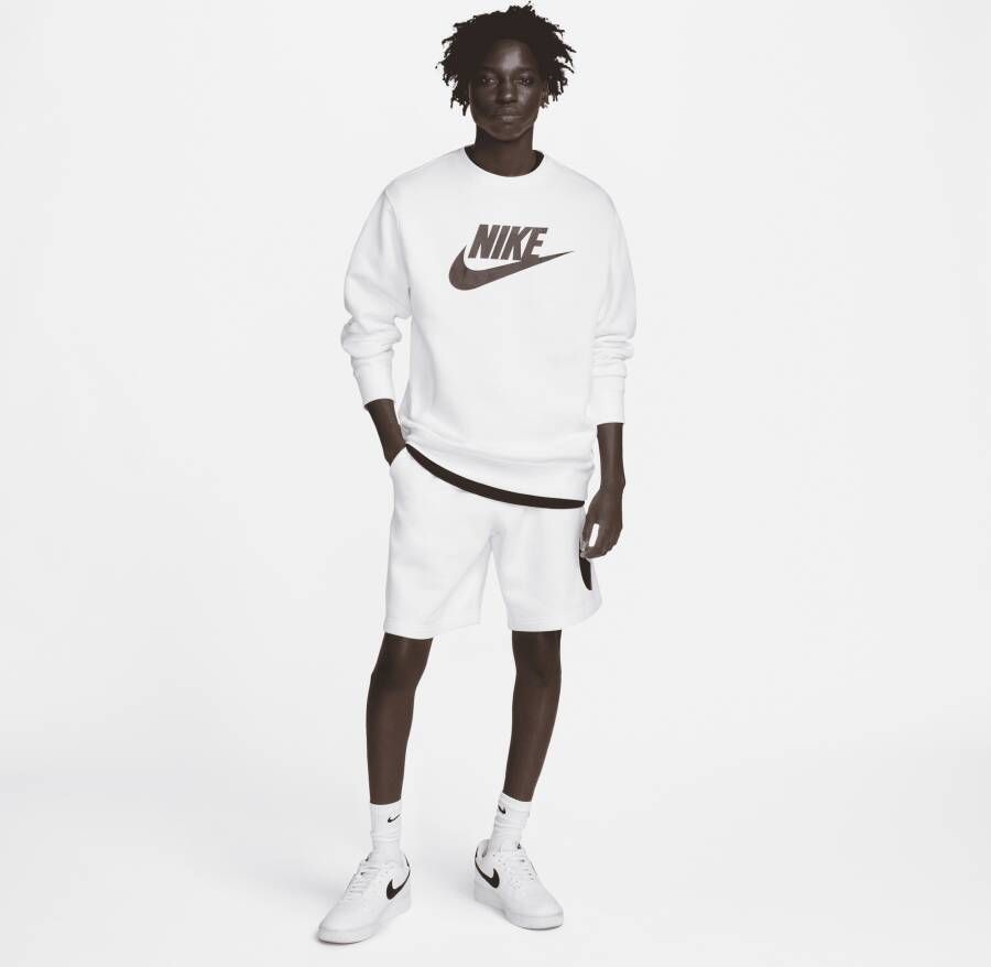 Nike Sportswear Club Fleece Herenshirt met ronde hals en graphic Wit