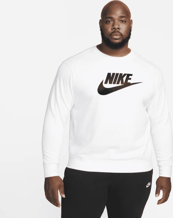 Nike Sportswear Club Fleece Herenshirt met ronde hals en graphic Wit