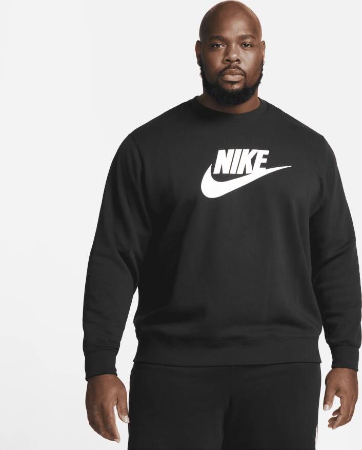 Nike Sportswear Club Fleece Herenshirt met ronde hals en graphic Zwart