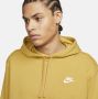 Nike Club Fleece Hoodie Long Sleeve Sweatshirt Yellow Heren - Thumbnail 3