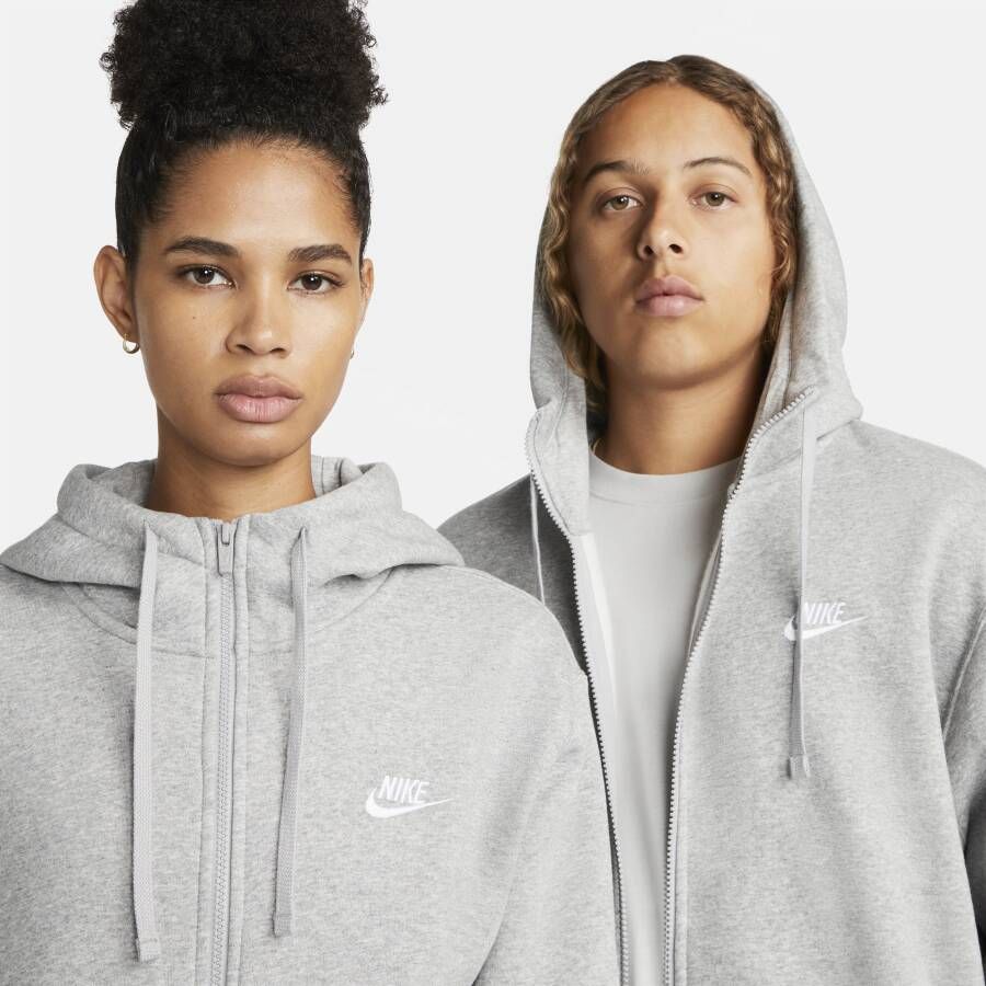 Nike Sportswear Club Fleece Hoodie met rits voor heren Grijs