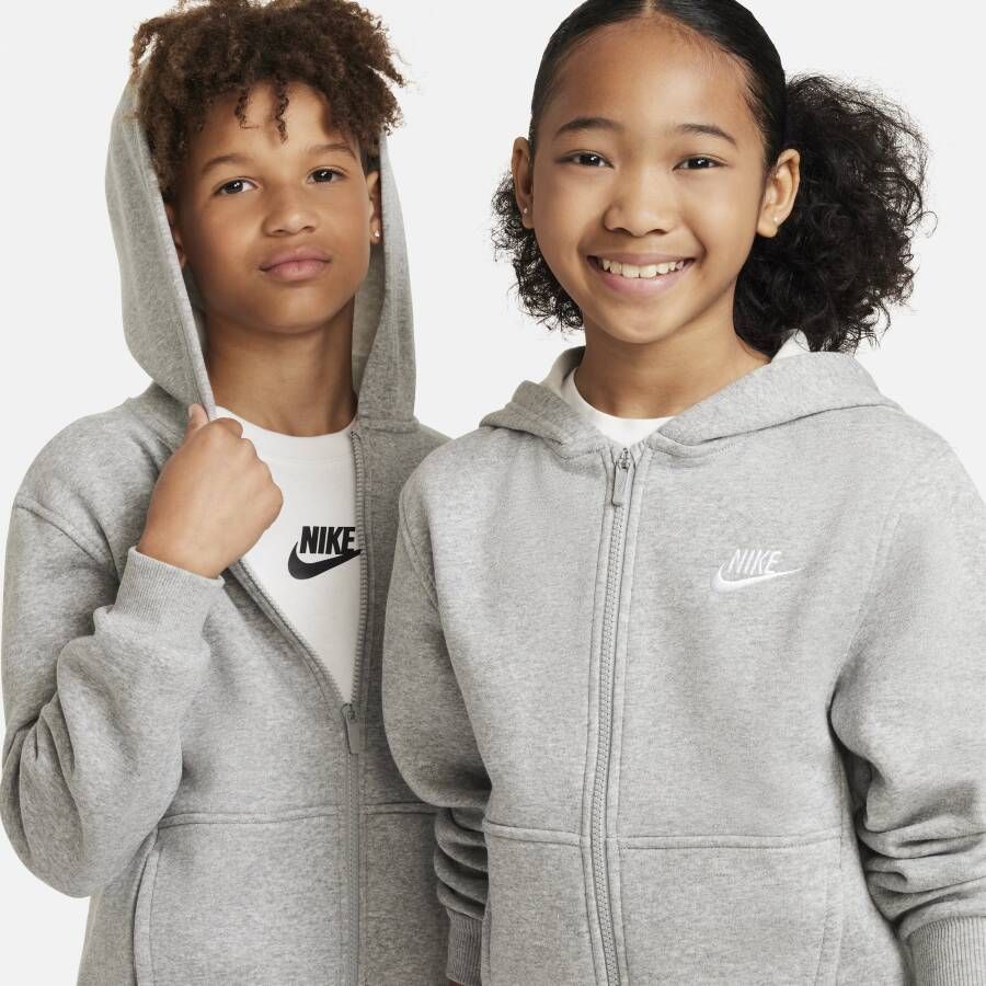 Nike Sportswear Club Fleece hoodie met rits voor kids Grijs