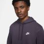 Nike Paarse Fleece Hoodie met Koord Purple Heren - Thumbnail 2