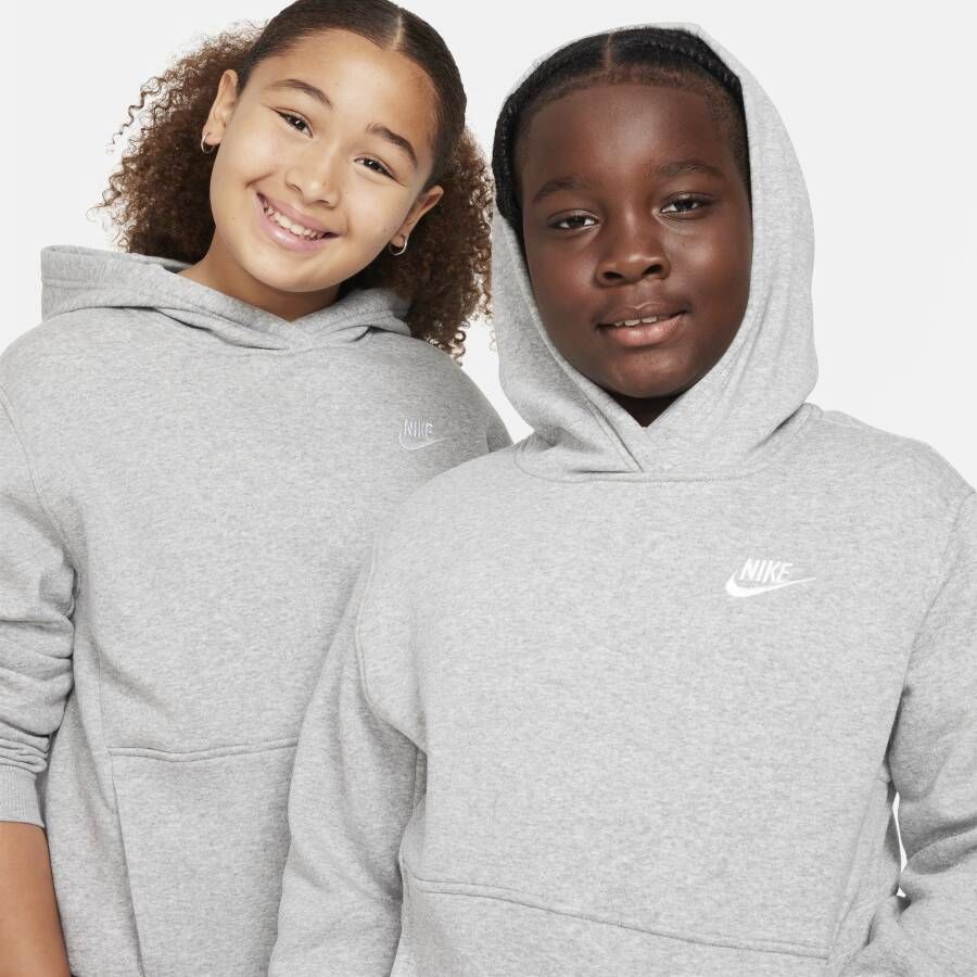 Nike Sportswear Club Fleece hoodie voor kids (ruimere maten) Grijs - Foto 3
