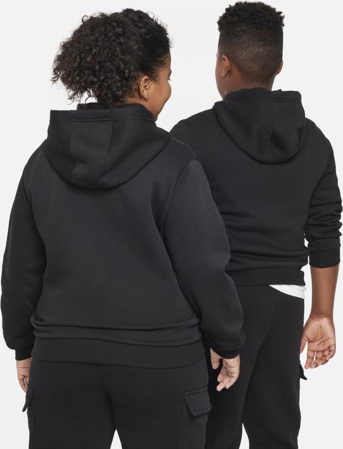 Nike Sportswear Club Fleece hoodie voor kids (ruimere maten) Zwart
