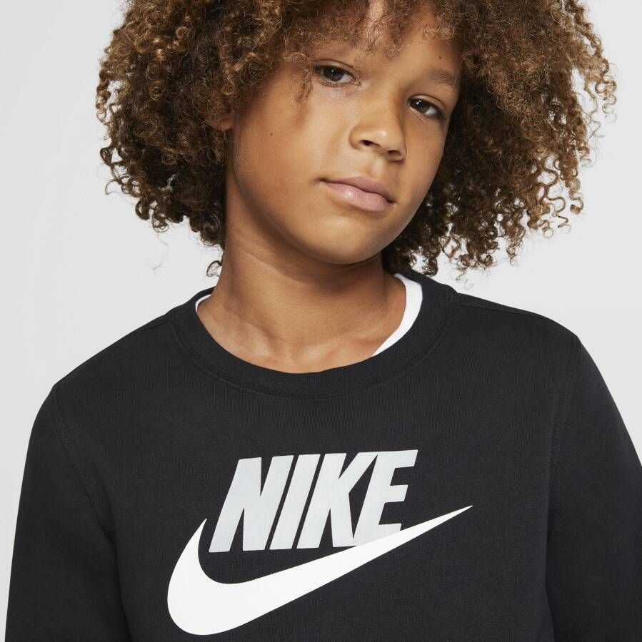 Nike Sportswear Club Fleece Jongenstop met ronde hals Zwart