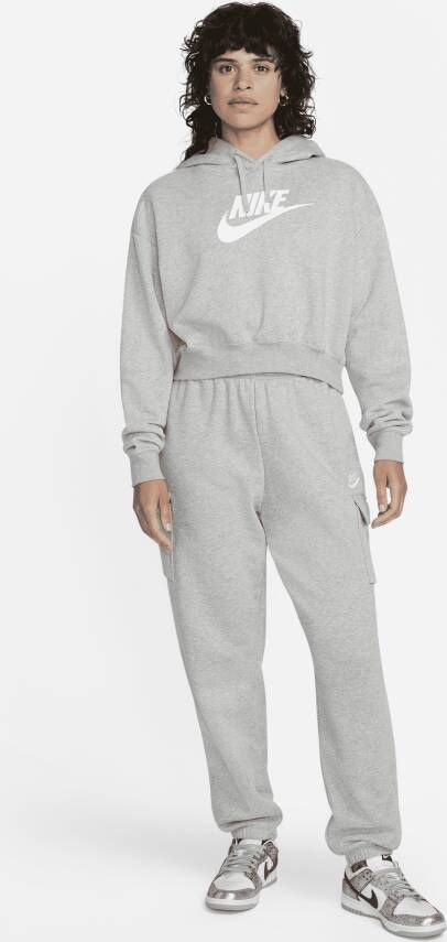 Nike Sportswear Club Fleece Korte oversized hoodie met graphic voor dames Grijs
