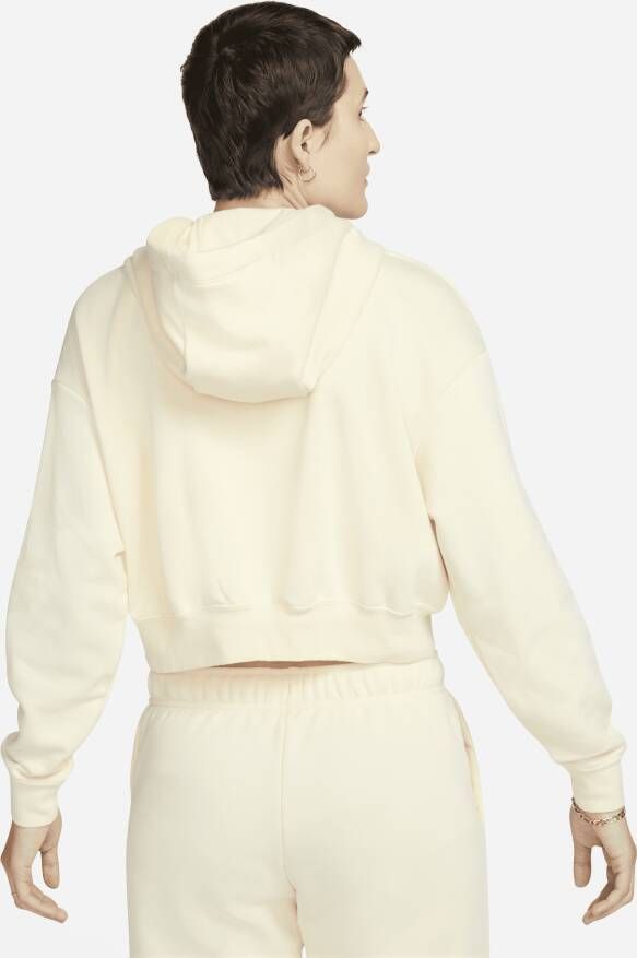 Nike Sportswear Club Fleece Korte oversized hoodie met graphic voor dames Wit