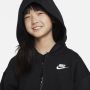 Nike Sportswear Club Fleece oversized hoodie met rits over de hele lengte voor meisjes Zwart - Thumbnail 3
