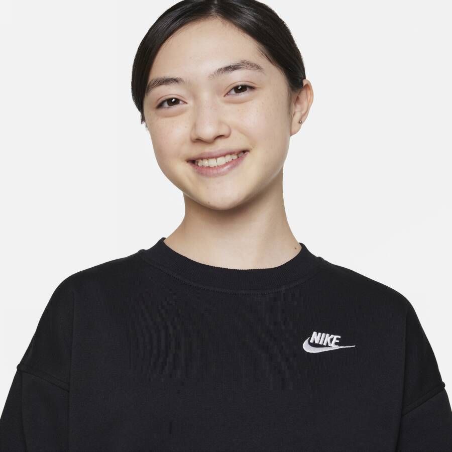 Nike Sportswear Club Fleece oversized sweatshirt voor meisjes Zwart