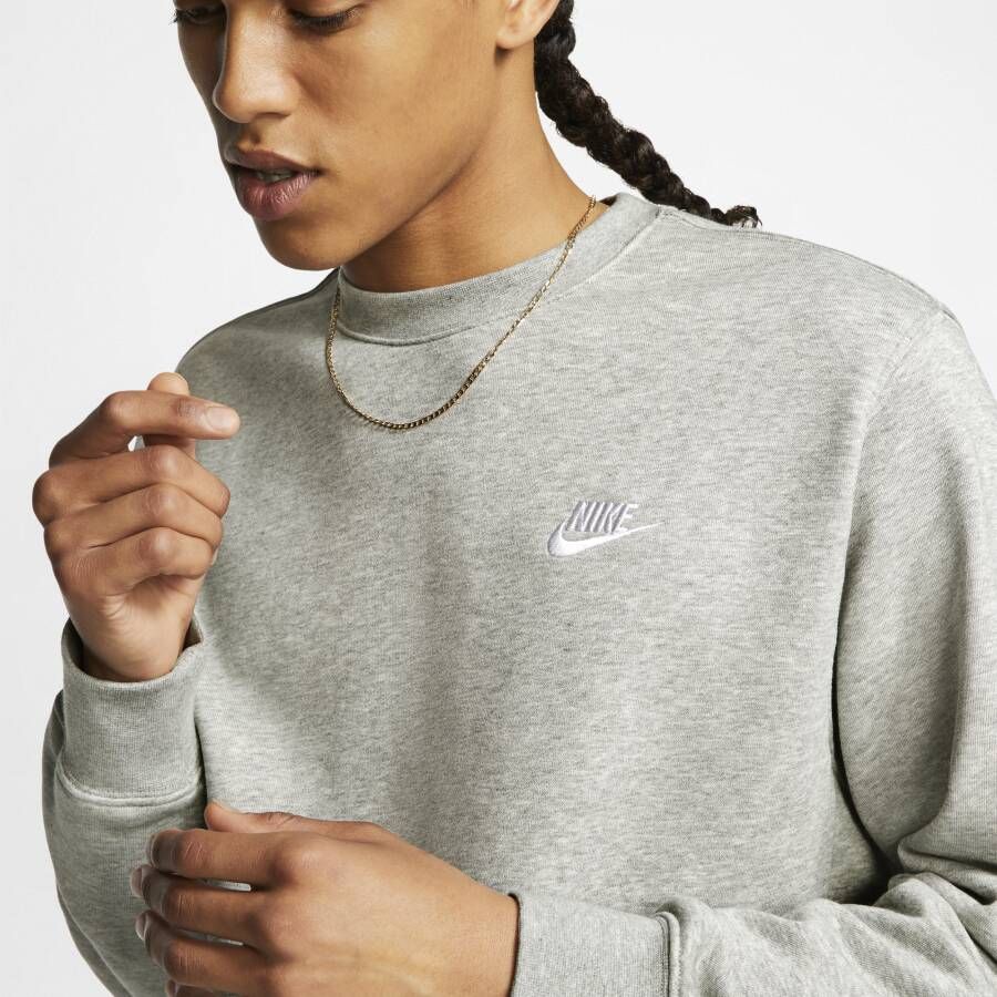 Nike Sportswear Club Herenshirt van sweatstof met ronde hals Grijs