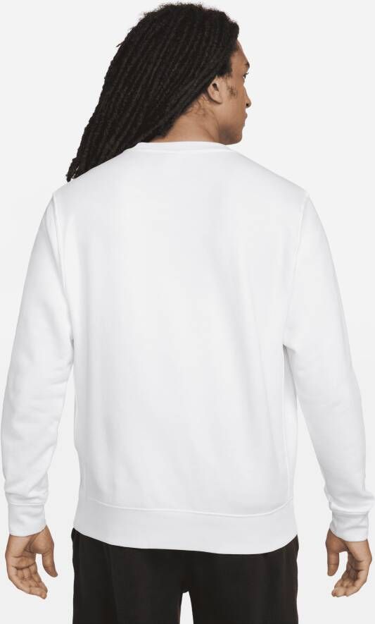 Nike Sportswear Club Herenshirt van sweatstof met ronde hals Wit